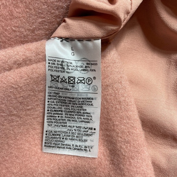 Old Navy Pea Coat Womens Large Pink Zippered Collared Preppy Modern Outerwear - Picture 5 of 7